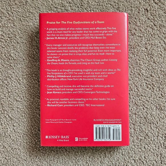 4/$25 The Five Dysfunctions of a Team by Patrick Lencioni - Hardcover - Picture 5 of 5